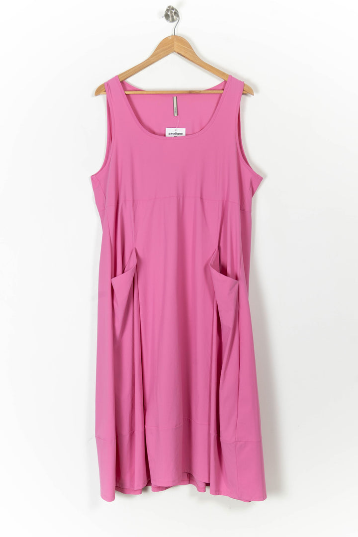 Robe Sans Manches Rose - Taille XXL/44 de la marque Indies | PARAD106089 - Vendu par Paradigme - Image 2