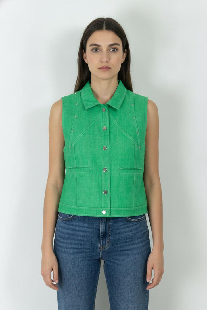 Veste sans Manches Verte - Taille XL/42 de la marque Indies | PARAD106092 - Vendu par Paradigme - Image 1