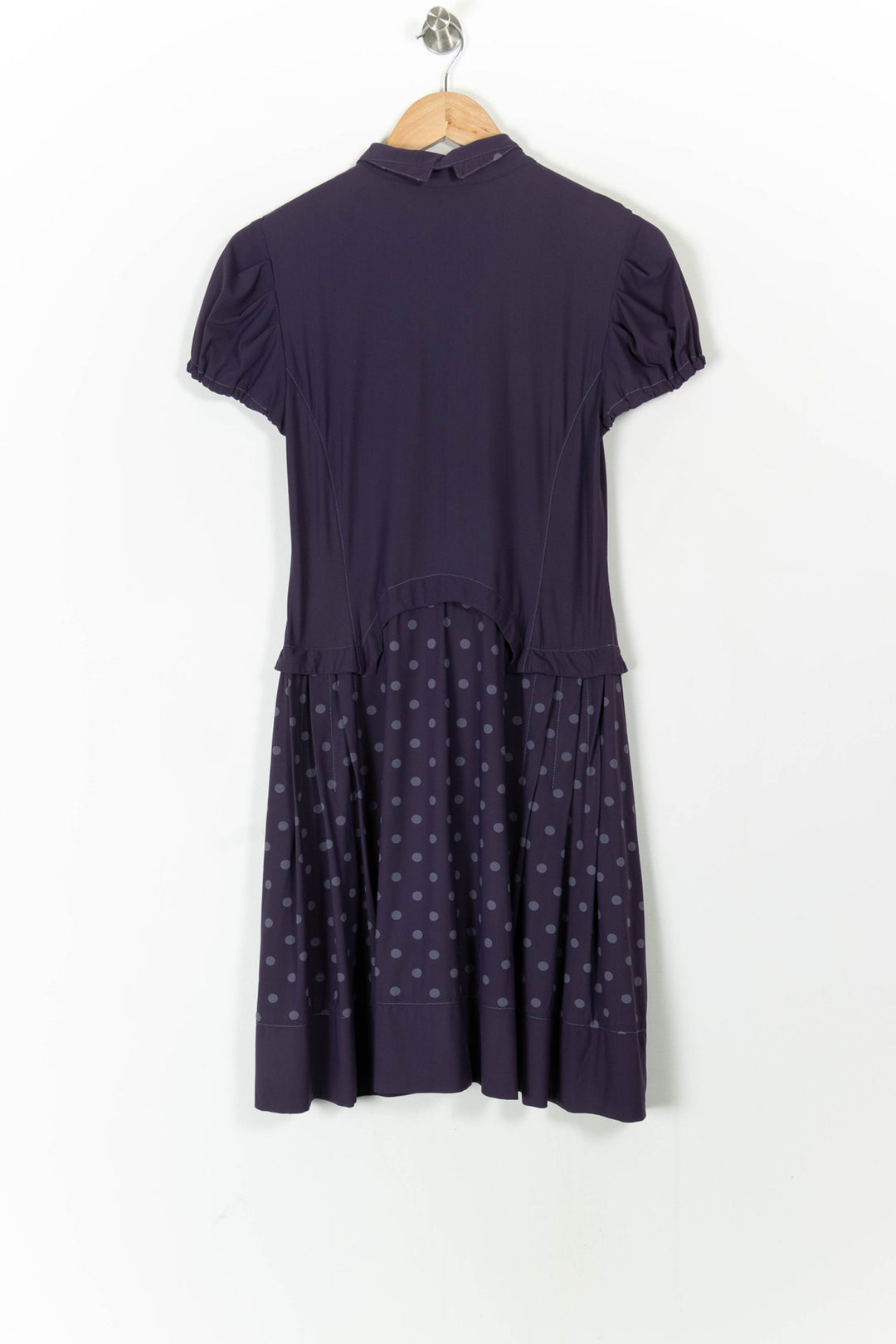 Robe Chemise Violette à Pois - Taille M/38 de la marque Indies | PARAD106093 - Vendu par Paradigme - Image 4