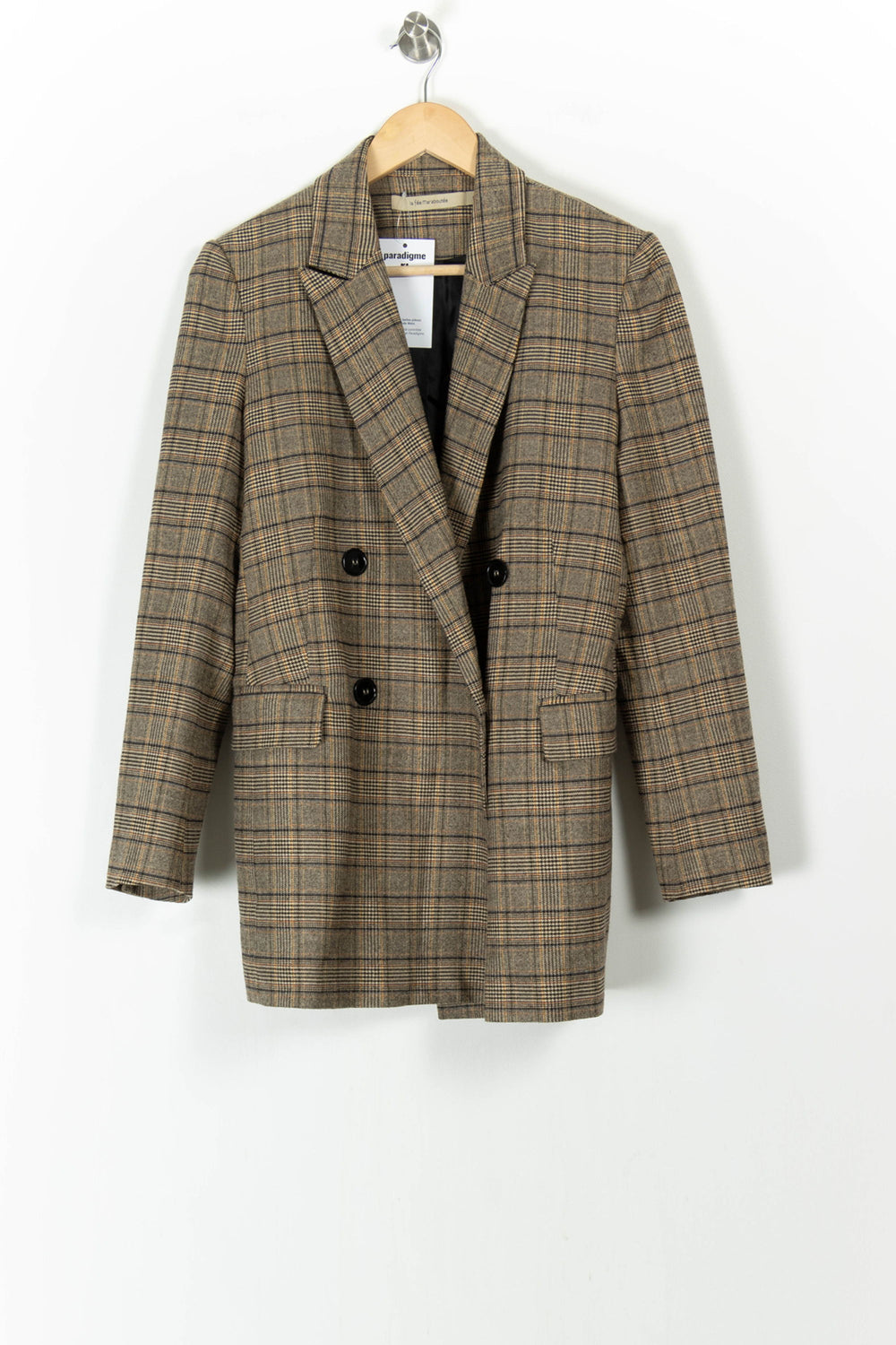 Blazer Beige à Carreaux - Taille M/38 de la marque La Fée Maraboutée | PARAD106094 - Vendu par Paradigme - Image 2