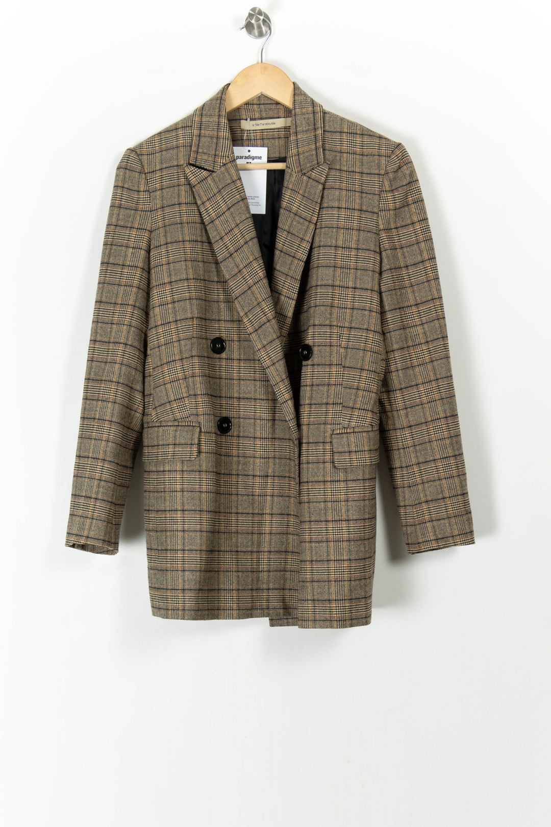 Blazer Beige à Carreaux - Taille M/38 de la marque La Fée Maraboutée | PARAD106094 - Vendu par Paradigme - Image 2