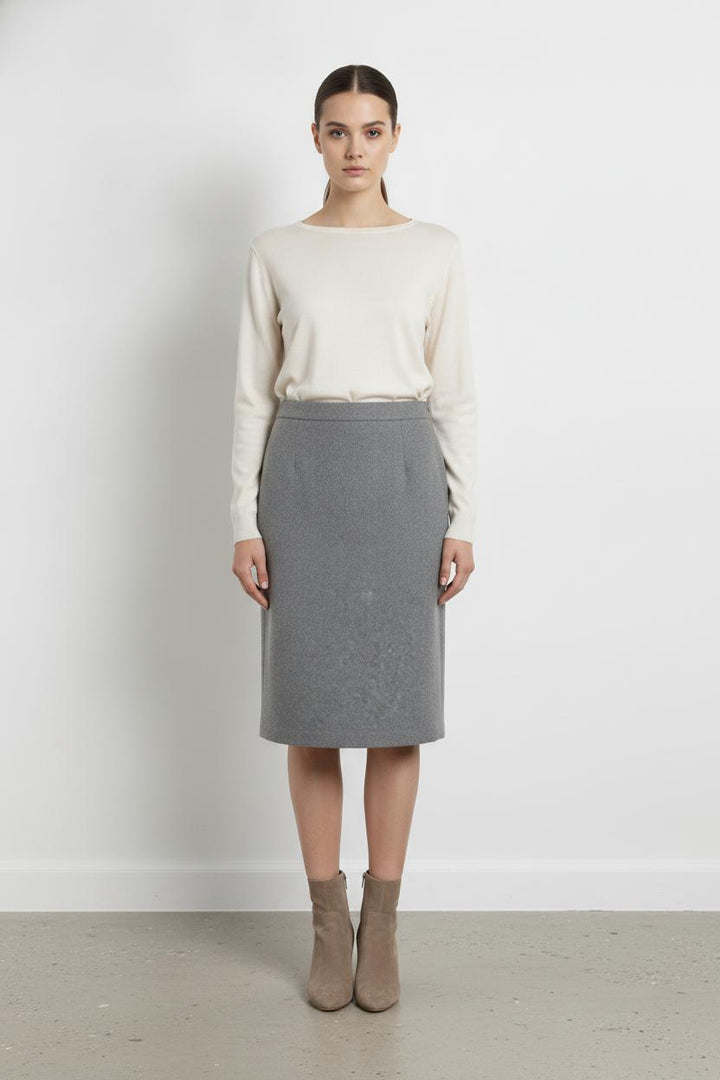 Jupe Droite Grise - Taille L/40 de la marque The Frankie Shop | PARAD106103 - Vendu par Paradigme - Image 1