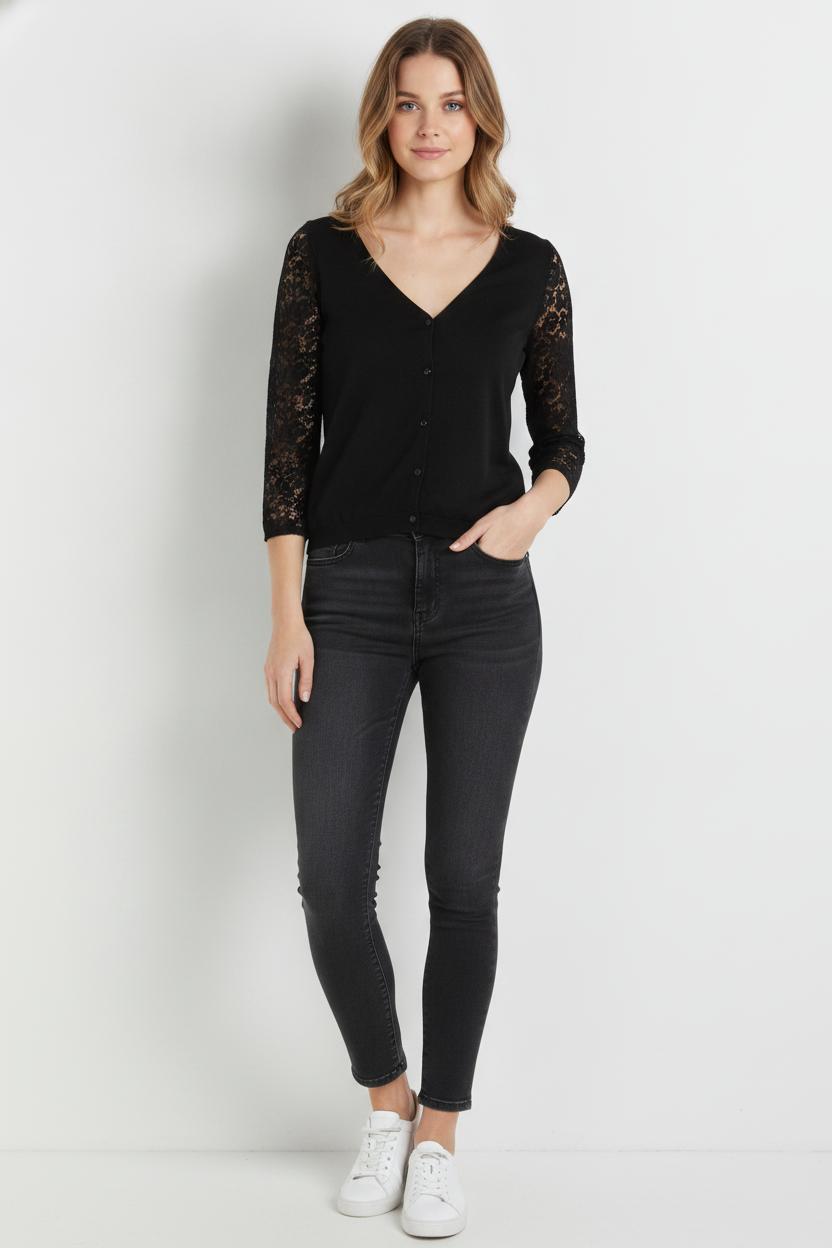 Cardigan Noir - Taille S/36 de la marque Sézane | PARAD106109 - Vendu par Paradigme - Image 1