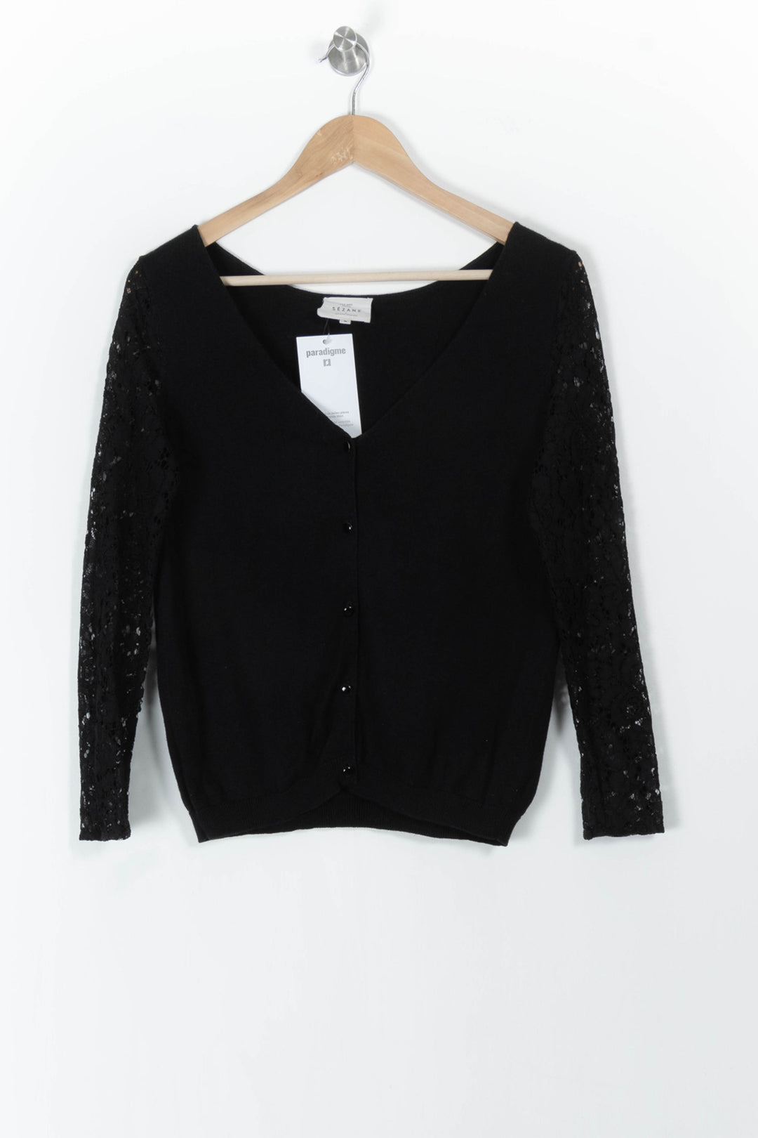 Cardigan Noir - Taille S/36 de la marque Sézane | PARAD106109 - Vendu par Paradigme - Image 2
