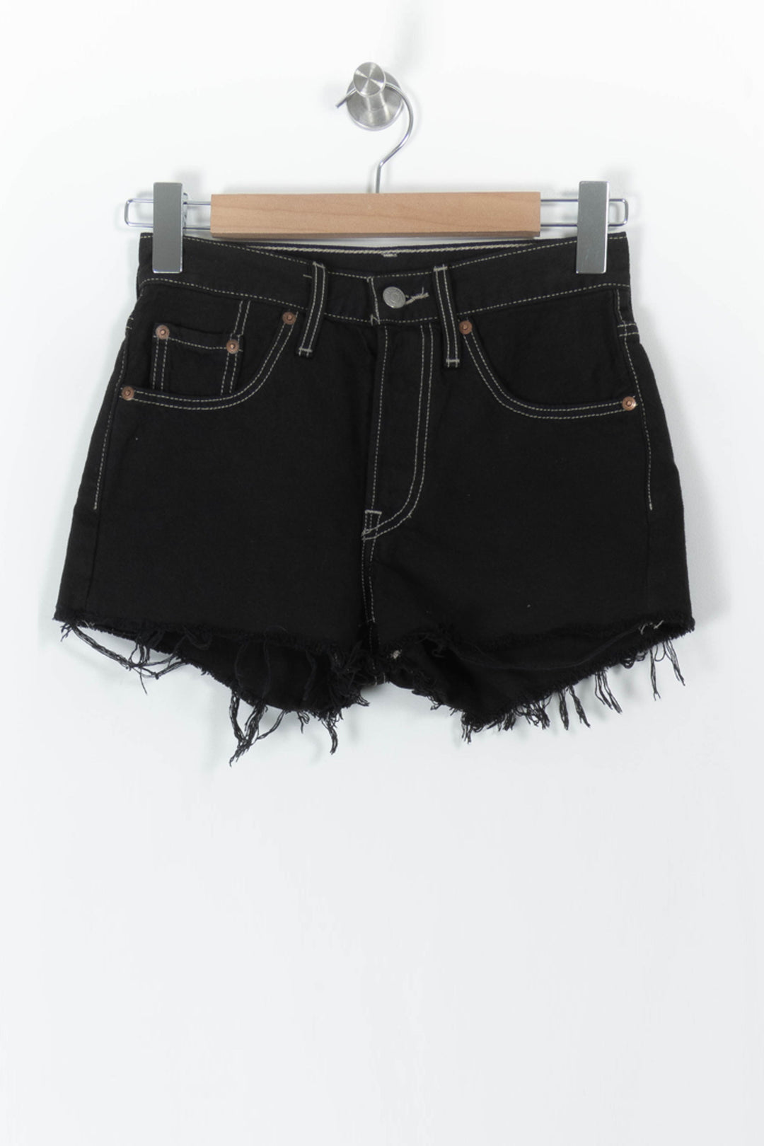 Short en Jean Noir - Taille XS/34 de la marque Levi's | PARAD106114 - Vendu par Paradigme - Image 2