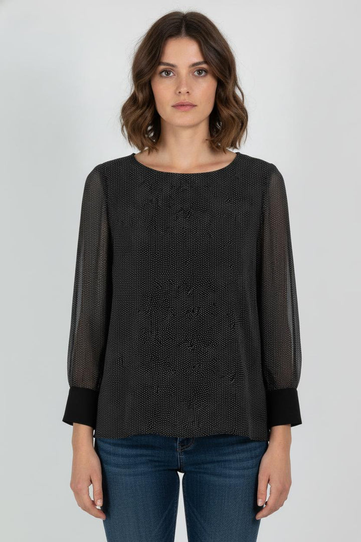 Blouse Noire et Blanche - Taille S/36 de la marque Claudie Pierlot | PARAD106117 - Vendu par Paradigme - Image 1
