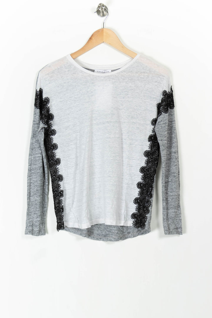 Tunique Grise et Noire - Taille S/36 de la marque Sandro | PARAD106122 - Vendu par Paradigme - Image 2