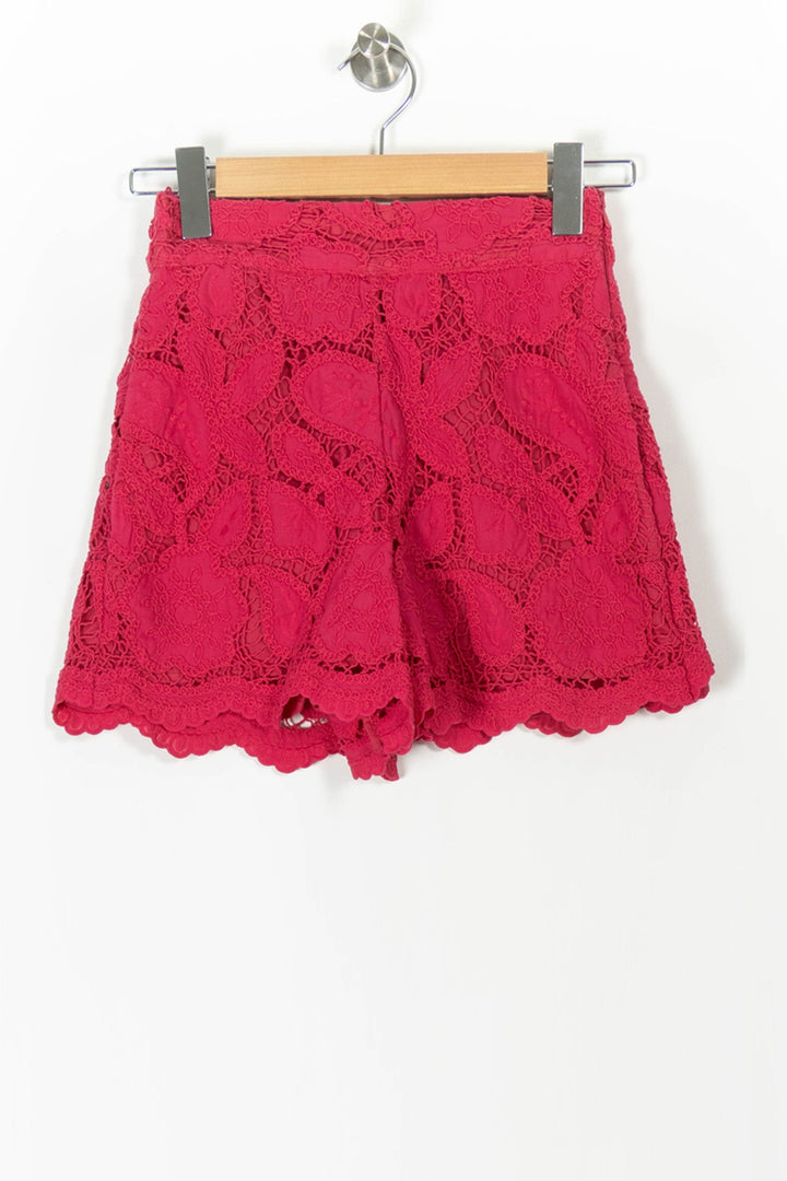 Short en Dentelle Rose - Taille XS/34 de la marque Sandro | PARAD106127 - Vendu par Paradigme - Image 2