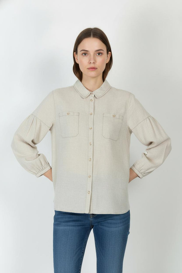 Chemise Beige - Taille S/36 de la marque One Step | PARAD106137 - Vendu par Paradigme - Image 1