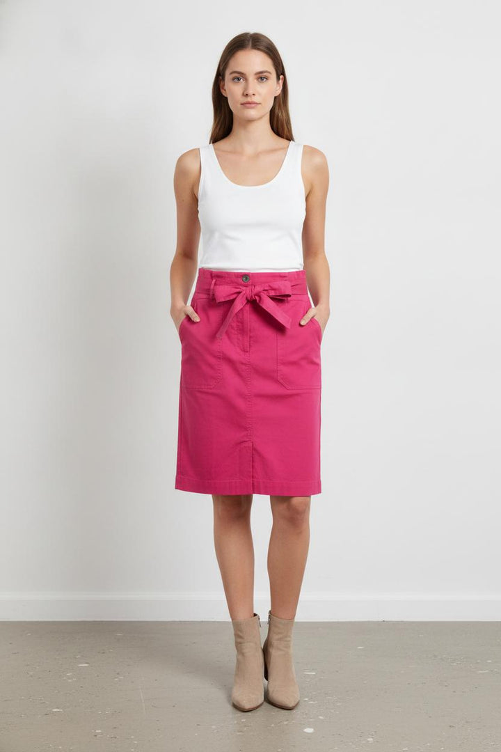 Jupe Ceinturée Rose - Taille XL/42 de la marque Indies | PARAD106145 - Vendu par Paradigme - Image 1