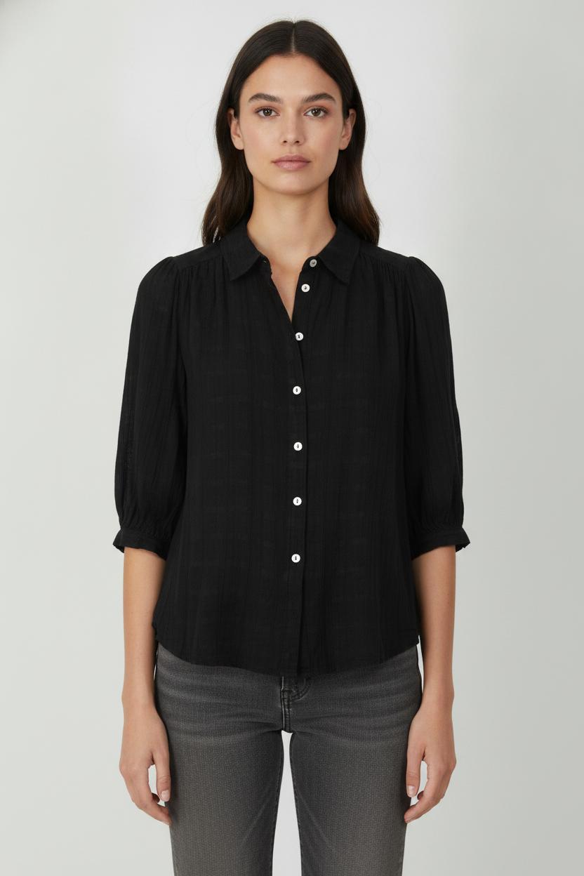 Chemisier Noir - Taille XS/34 de la marque La Fée Maraboutée | PARAD106148 - Vendu par Paradigme - Image 1
