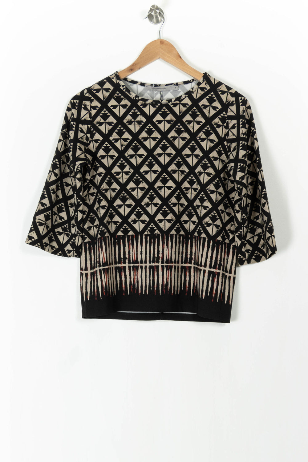 Blouse Noire et Beige - Taille XS/34 de la marque La Fée Maraboutée | PARAD106153 - Vendu par Paradigme - Image 2
