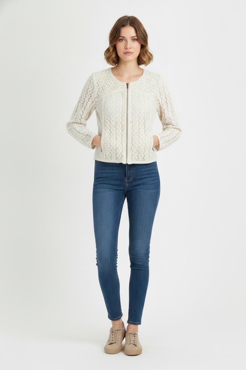 Veste Dentelle Beige - Taille M/38 de la marque IKKS | PARAD106158 - Vendu par Paradigme - Image 1
