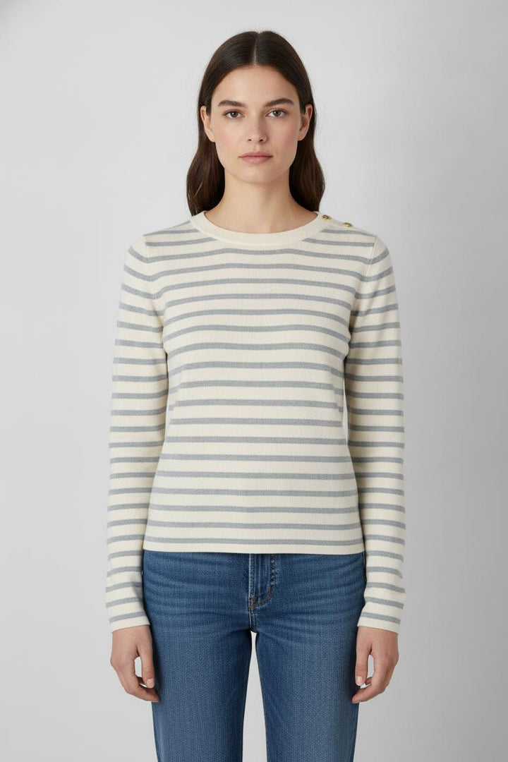 Marinière Beige et Grise - Taille S/36 de la marque Sessùn | PARAD106163 - Vendu par Paradigme - Image 1