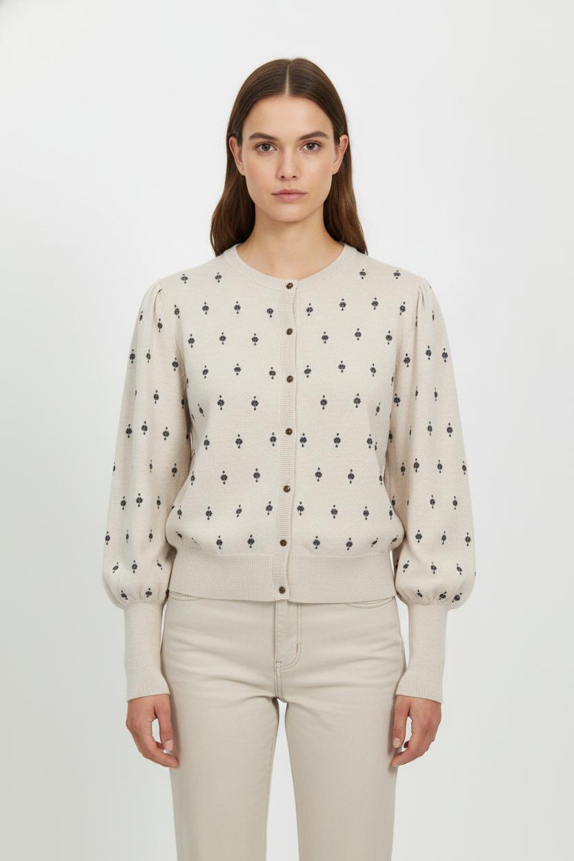 Cardigan Beige et Noir - Taille S/36 de la marque Sessùn | PARAD106170 - Vendu par Paradigme - Image 1