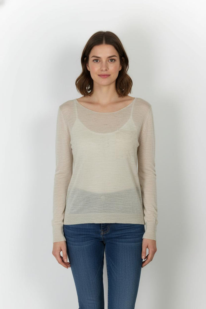 Pull Beige - Taille XS/34 de la marque American Vintage | PARAD106173 - Vendu par Paradigme - Image 1