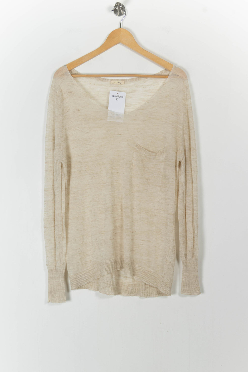 Pull Beige - Taille XS/34 de la marque American Vintage | PARAD106173 - Vendu par Paradigme - Image 2