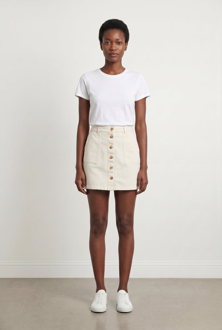 Jupe Boutonnée Beige - Taille S/36 de la marque Grace & Mila | PARAD106182 - Vendu par Paradigme - Image 1
