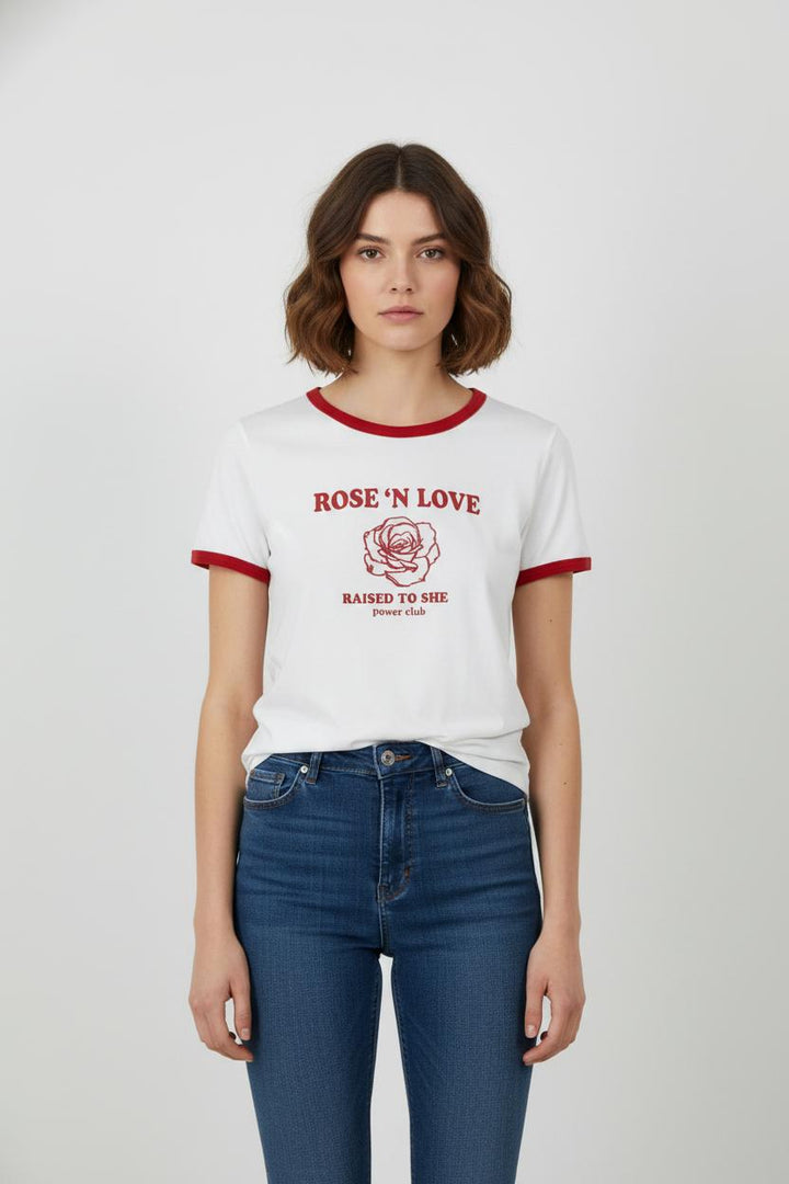 Tee-shirt Blanc et Rouge - Taille XL/42 de la marque IKKS | PARAD106185 - Vendu par Paradigme - Image 1