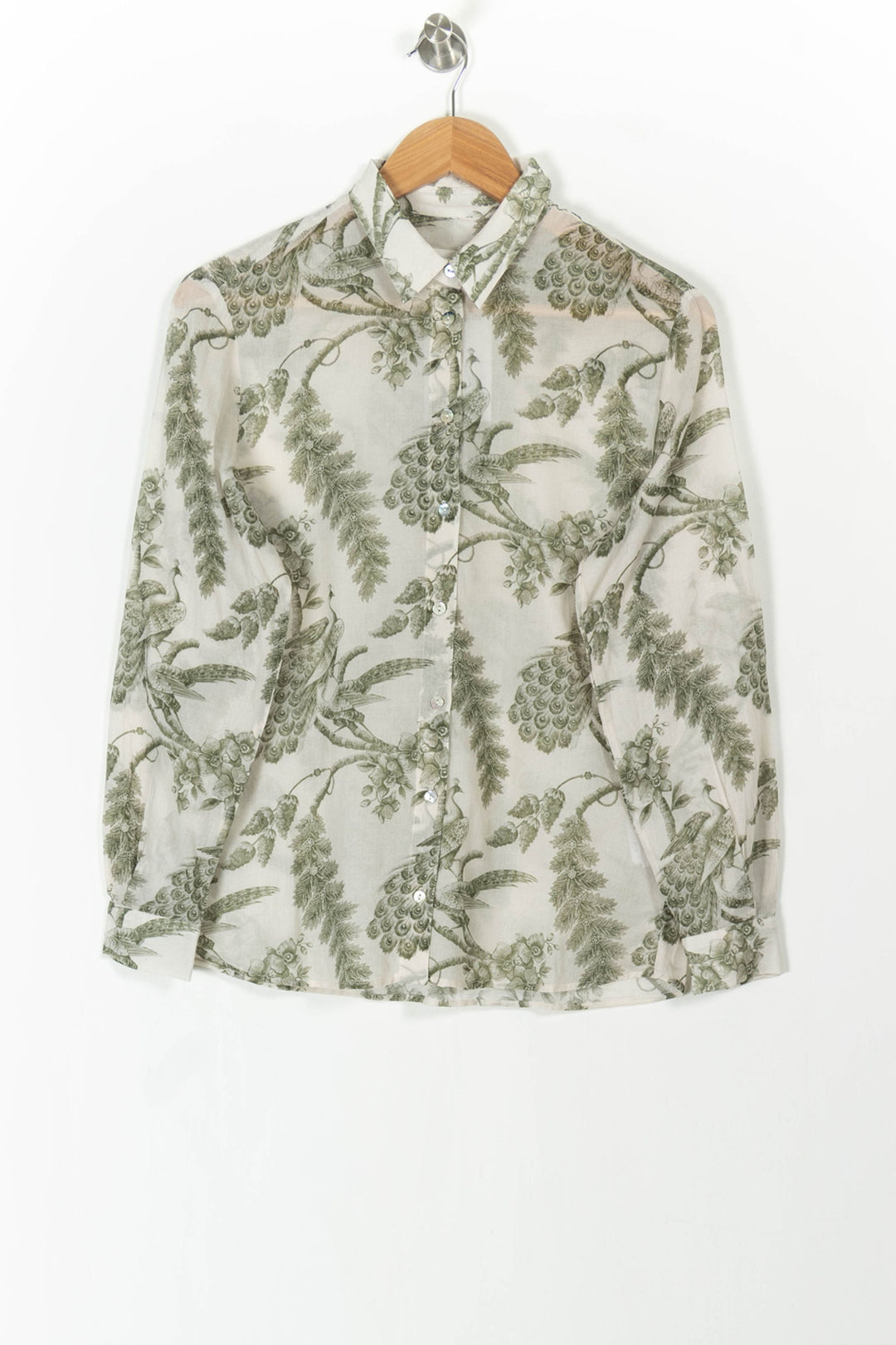 Chemise Blanche et Verte - Taille XS/34 de la marque Maison 123 | PARAD106191 - Vendu par Paradigme - Image 2