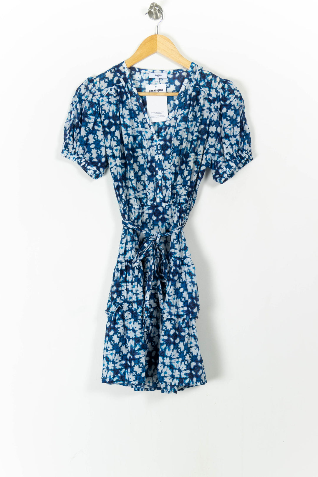 Robe Fleurie Bleue et Blanche - Taille S/36 de la marque Suncoo | PARAD106195 - Vendu par Paradigme - Image 2