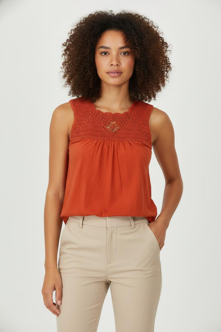 Débardeur Orange - Taille XS/34 de la marque Maison 123 | PARAD106198 - Vendu par Paradigme - Image 1