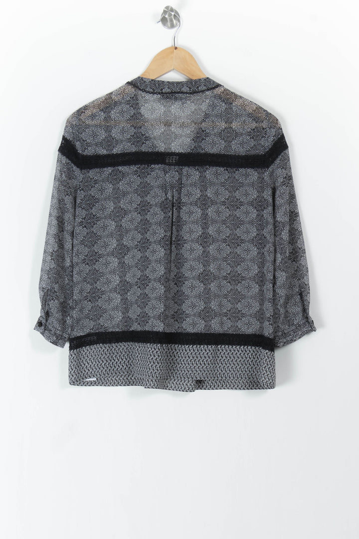 Blouse Grise et Noire - Taille M/38 de la marque The Kooples | PARAD106203 - Vendu par Paradigme - Image 4