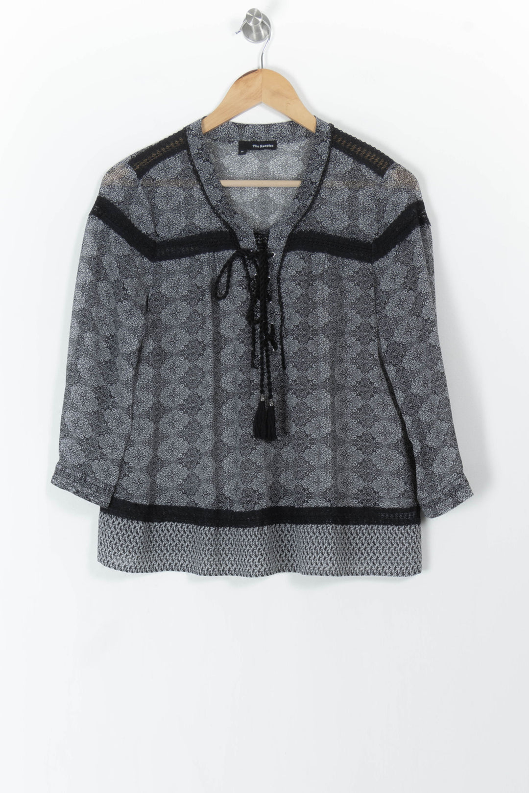 Blouse Grise et Noire - Taille M/38 de la marque The Kooples | PARAD106203 - Vendu par Paradigme - Image 2