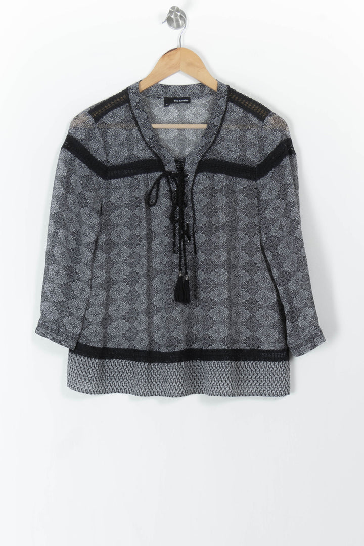 Blouse Grise et Noire - Taille M/38 de la marque The Kooples | PARAD106203 - Vendu par Paradigme - Image 2