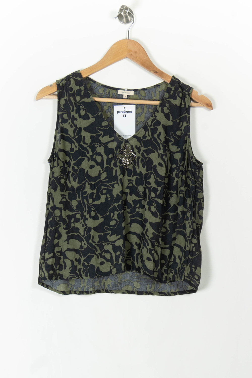 Débardeur Vert et Noir - Taille M/38 de la marque Bellerose | PARAD106208 - Vendu par Paradigme - Image 2