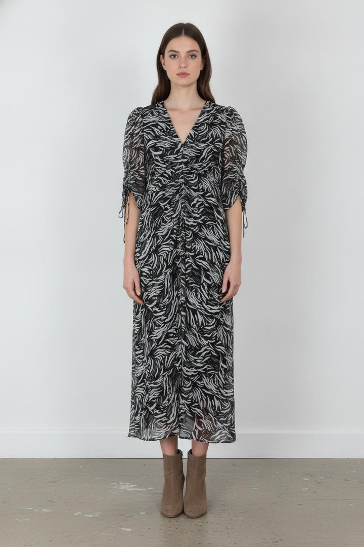 Robe Midi Noire et Blanche - Taille M/38 de la marque The Kooples | PARAD106209 - Vendu par Paradigme - Image 1