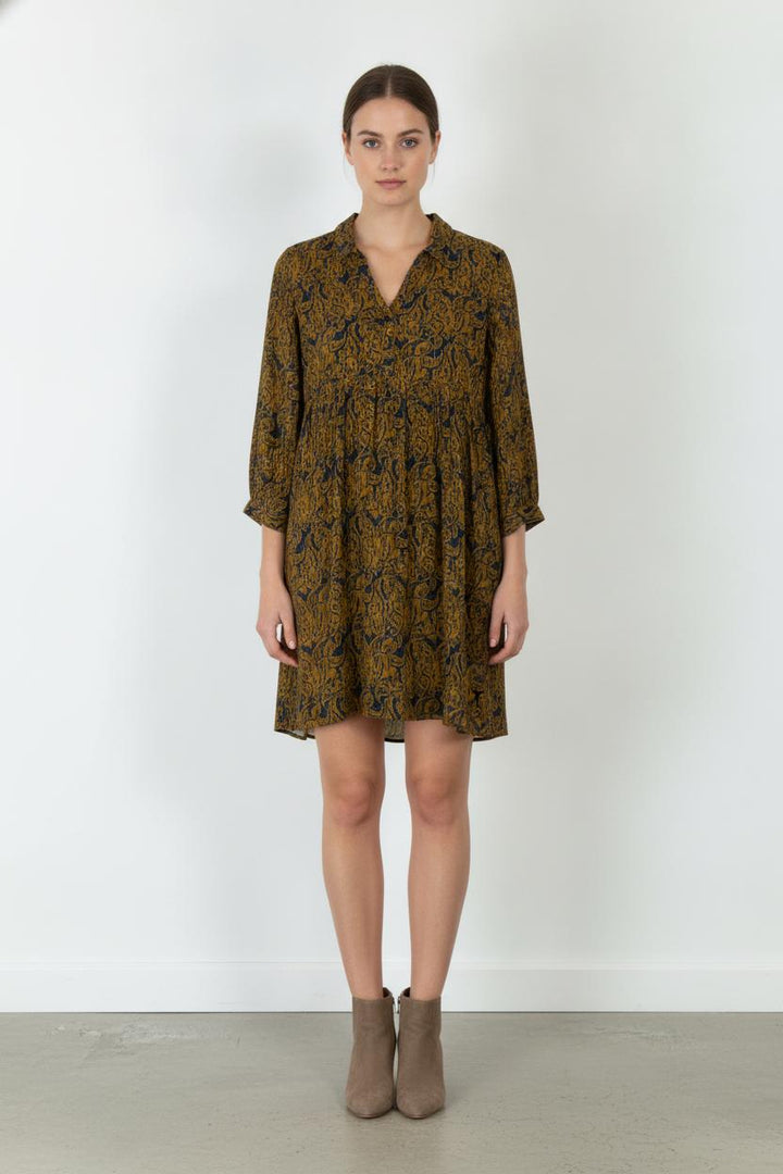 Robe Courte Marron et Bleu - Taille XL/42 de la marque Maison 123 | PARAD106211 - Vendu par Paradigme - Image 1