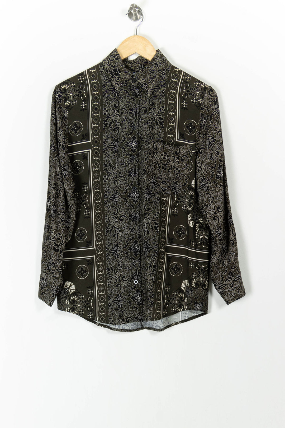 Chemisier Vert et Noir - Taille S/36 de la marque La Fée Maraboutée | PARAD106212 - Vendu par Paradigme - Image 2