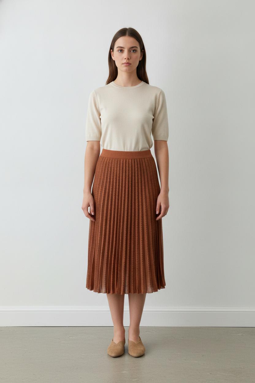 Jupe Plissée Orange - Taille M/38 de la marque Petite Mendigote | PARAD106220 - Vendu par Paradigme - Image 1
