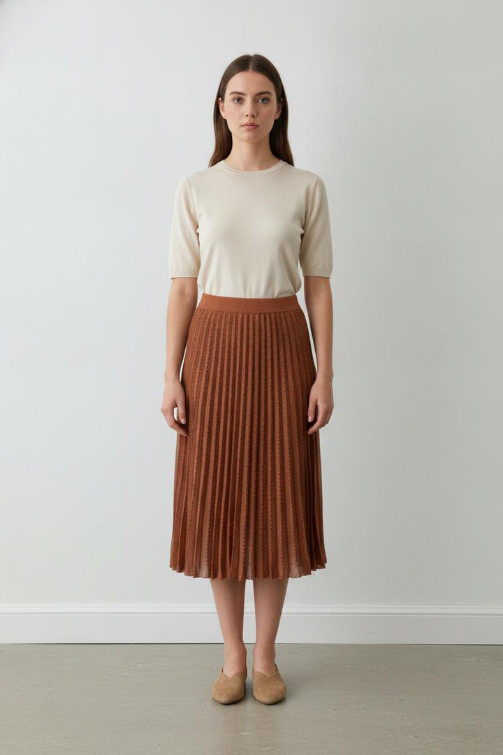 Jupe Plissée Orange - Taille M/38 de la marque Petite Mendigote | PARAD106220 - Vendu par Paradigme - Image 1