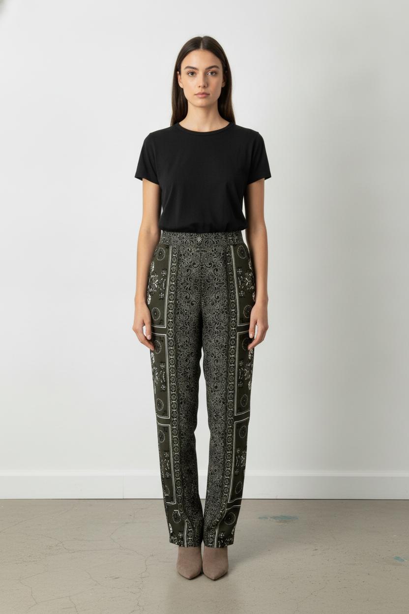 Pantalon Large Noir et Blanc - Taille S/36 de la marque La Fée Maraboutée | PARAD106226 - Vendu par Paradigme - Image 1