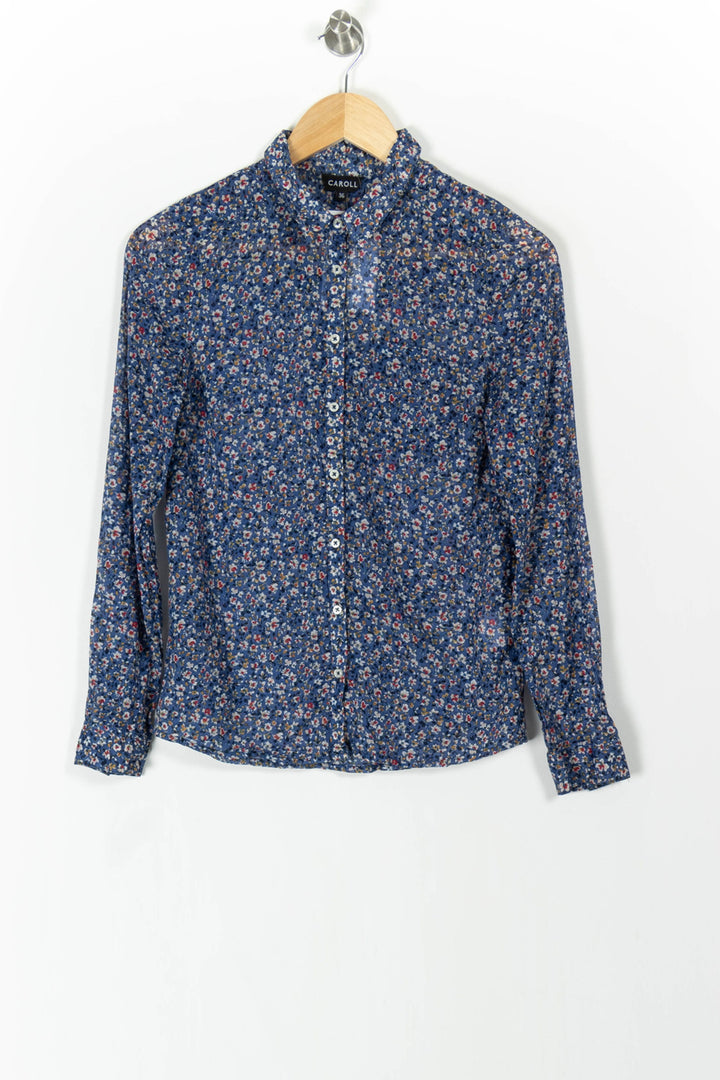 Chemise Fleurie Bleue - Taille S/36 de la marque Caroll | PARAD106227 - Vendu par Paradigme - Image 2