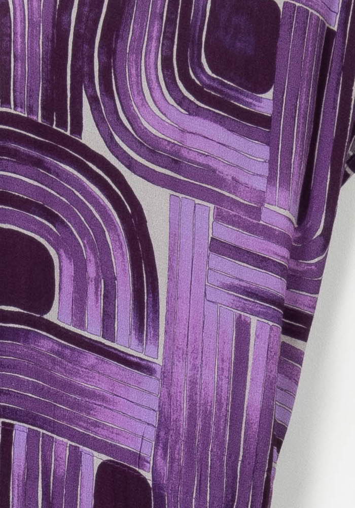 Robe Longue Violette et Grise - Taille L/40 de la marque La Fée Maraboutée | PARAD106236 - Vendu par Paradigme - Image 3