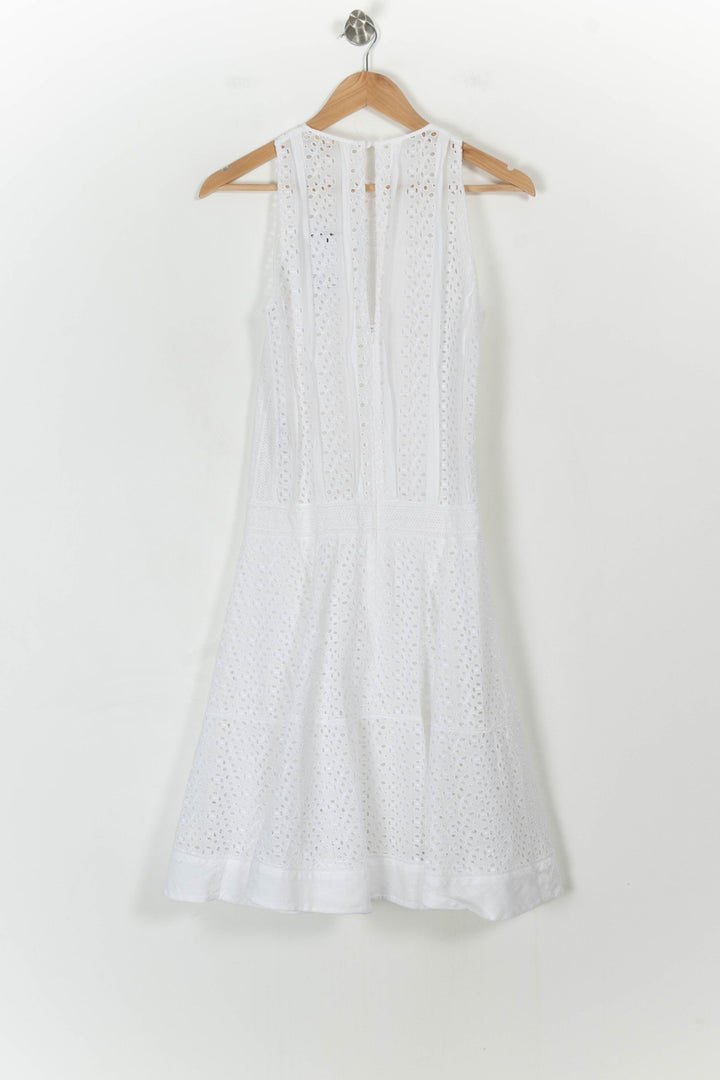 Robe Brodée Blanche - Taille S/36 de la marque Vanessa Bruno | PARAD106264 - Vendu par Paradigme - Image 4