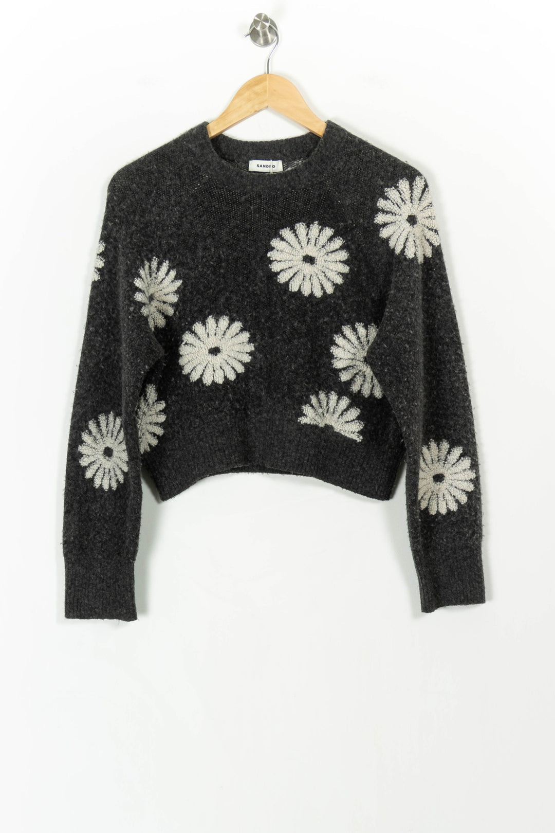 Pull Gris et Blanc - Taille S/36 de la marque Sandro | PARAD106279 - Vendu par Paradigme - Image 2
