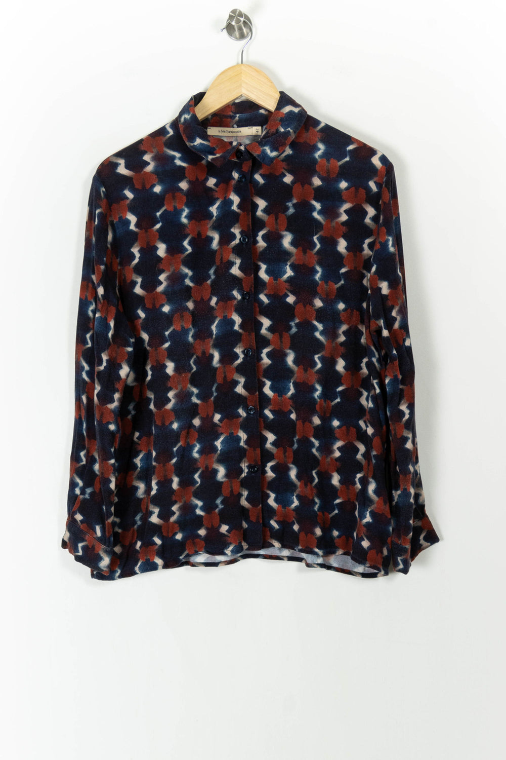 Chemisier Bleu et Marron - Taille XL/42 de la marque La Fée Maraboutée | PARAD106303 - Vendu par Paradigme - Image 2