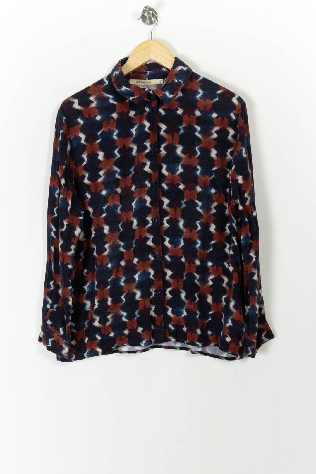 Chemisier Bleu et Marron - Taille XL/42 de la marque La Fée Maraboutée | PARAD106303 - Vendu par Paradigme - Image 2