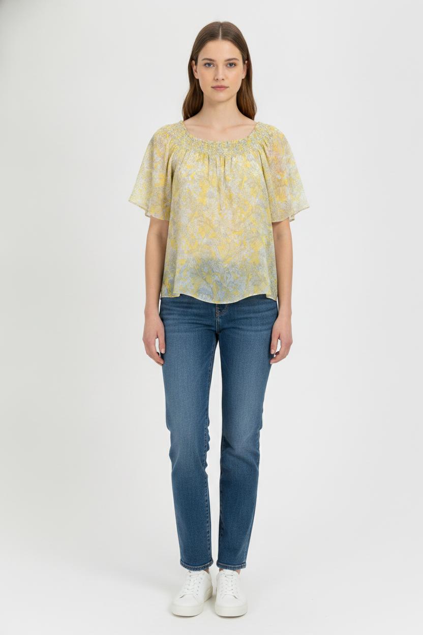 Blouse Jaune et Blanche - Taille XL/42 de la marque IKKS | PARAD106315 - Vendu par Paradigme - Image 1