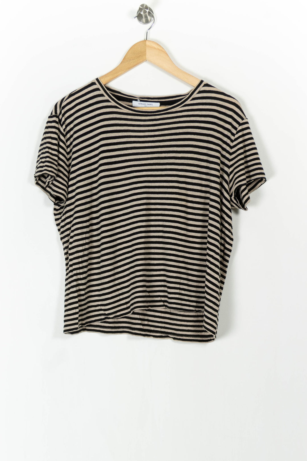 Tee-shirt Rayé Noir et Beige - Taille M/38 de la marque Gerard Darel | PARAD106338 - Vendu par Paradigme - Image 2