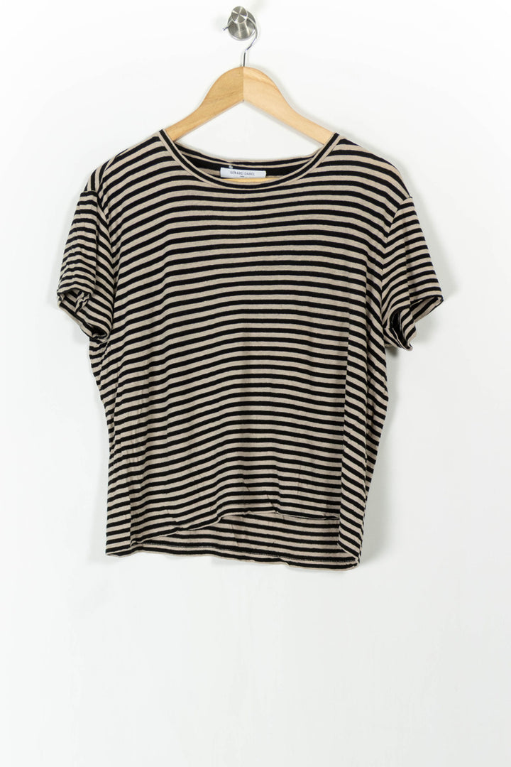 Tee-shirt Rayé Noir et Beige - Taille M/38 de la marque Gerard Darel | PARAD106338 - Vendu par Paradigme - Image 2