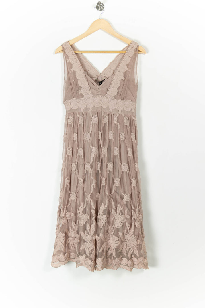 Robe Courte Beige - Taille L/40 de la marque Tara Jarmon | PARAD106343 - Vendu par Paradigme - Image 2