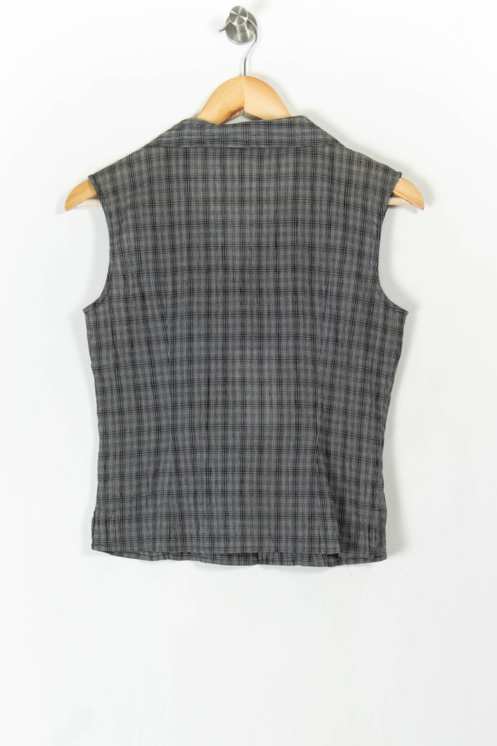 Blouse Sans Manches Grise - Taille S/36 de la marque Agnès b. | PARAD106346 - Vendu par Paradigme - Image 4