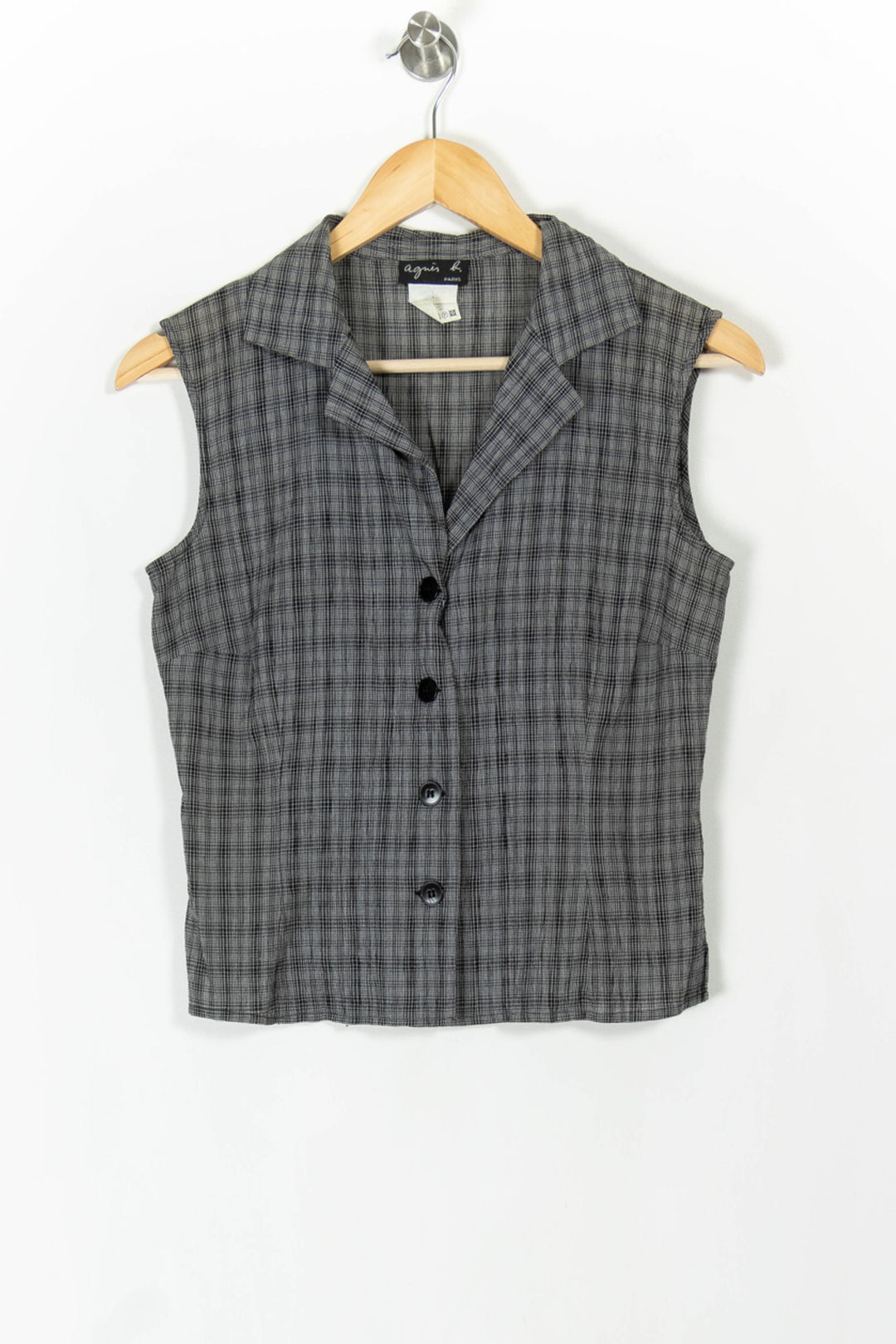 Blouse Sans Manches Grise - Taille S/36 de la marque Agnès b. | PARAD106346 - Vendu par Paradigme - Image 2