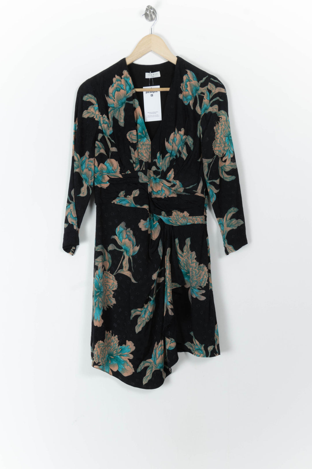 Robe Courte Noire et Verte - Taille M/38 de la marque Sandro | PARAD106364 - Vendu par Paradigme - Image 2