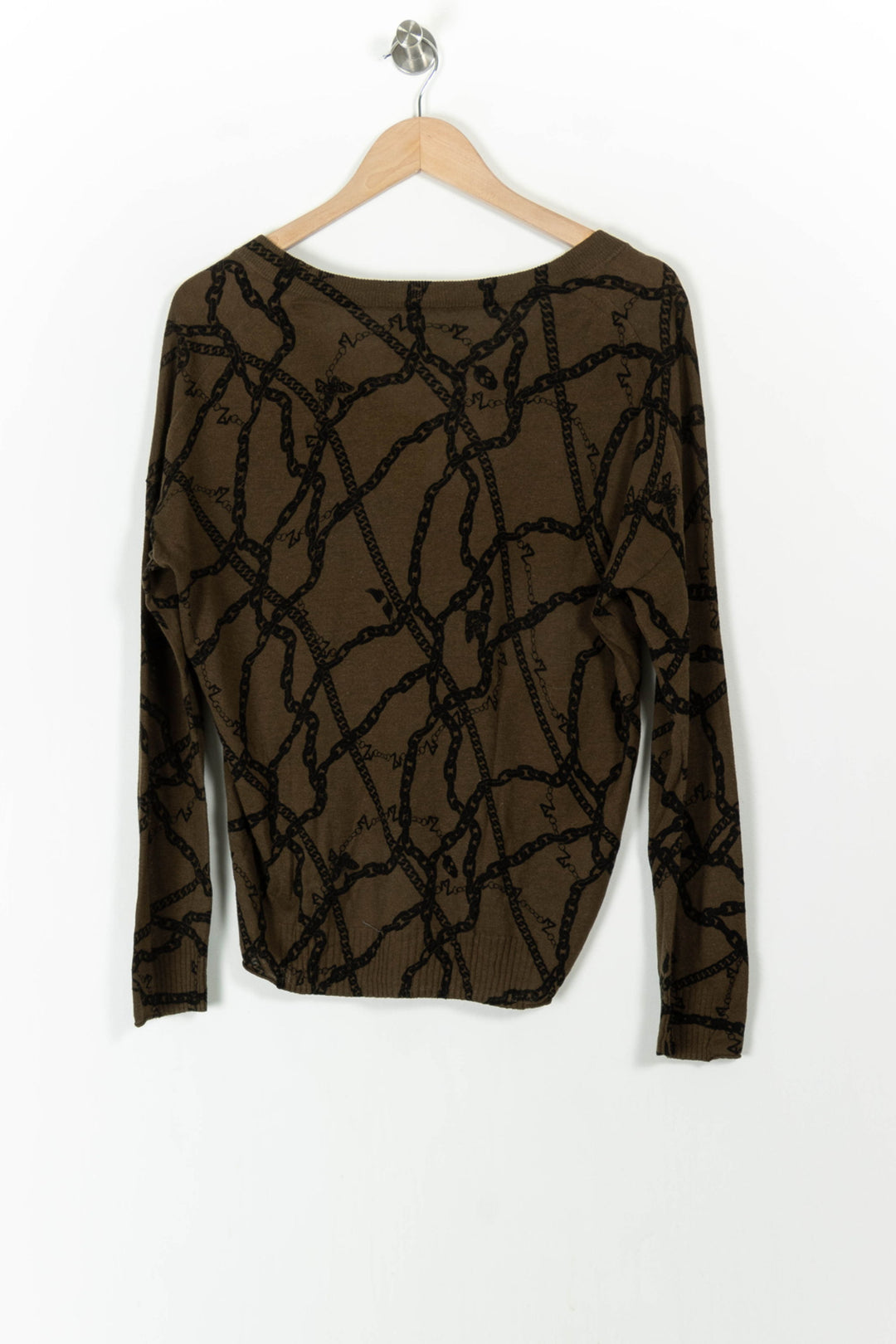 Pull Marron et Noir - Taille XS/34 de la marque Zadig&Voltaire | PARAD106365 - Vendu par Paradigme - Image 4